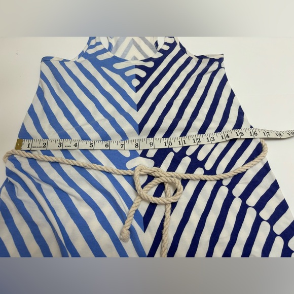 LOFT petite maxi dress cotton‎ knit stretchy xxsp summer nautical blue white - Picture 7 of 12